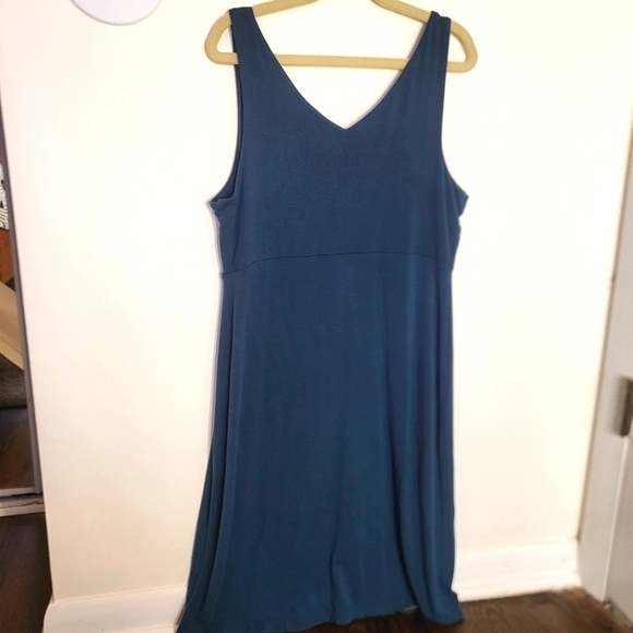 VGUC Athleta Santorini V-Neck Solid Dress Tumbling Teal Small - Picture 4 of 10